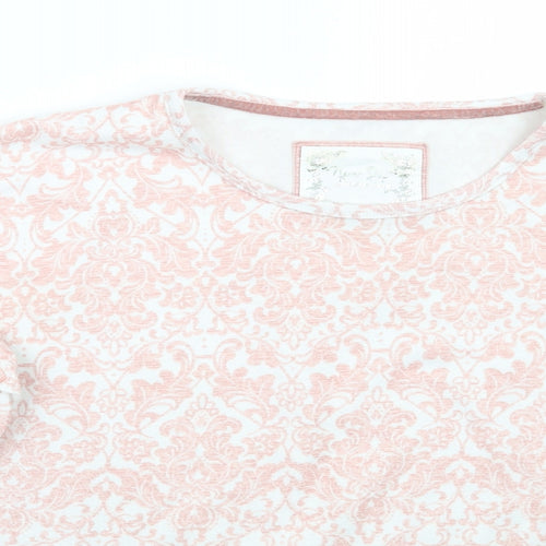 TU Womens White Floral  Pullover Jumper Size 12