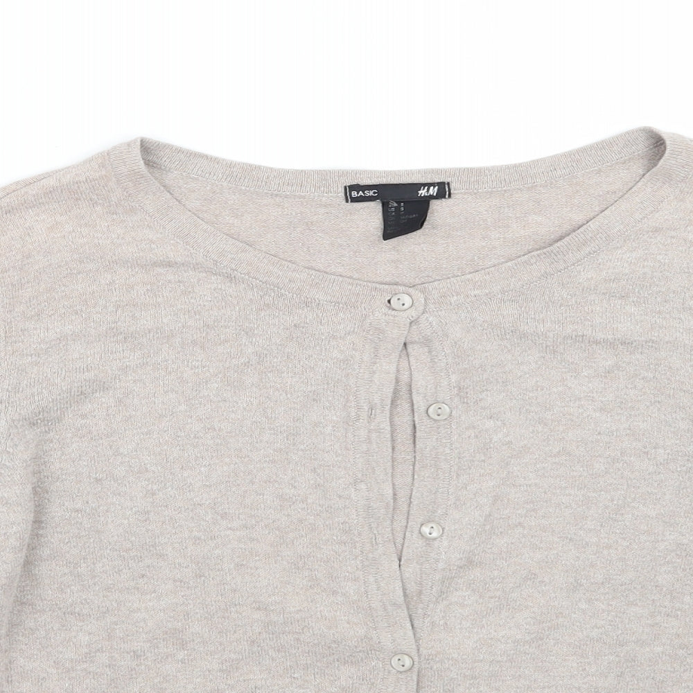 H&M Womens Beige   Cardigan Jumper Size S
