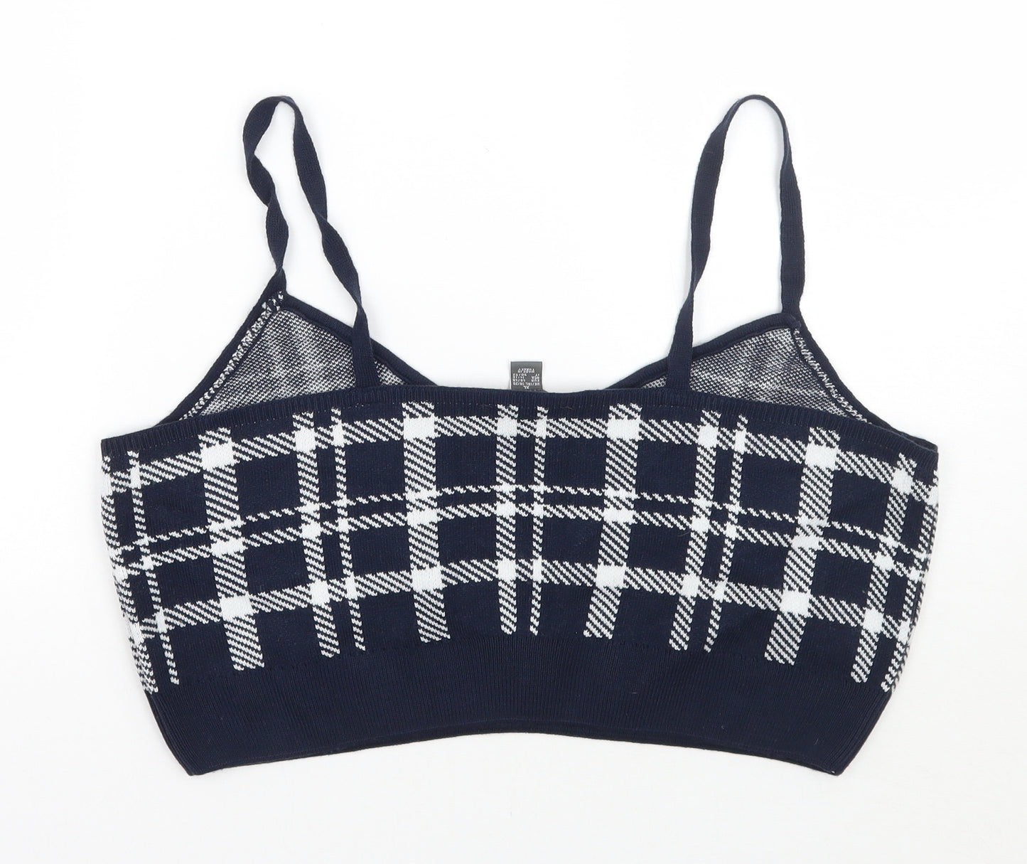 Primark Womens Blue Check  Cropped Tank Size XL