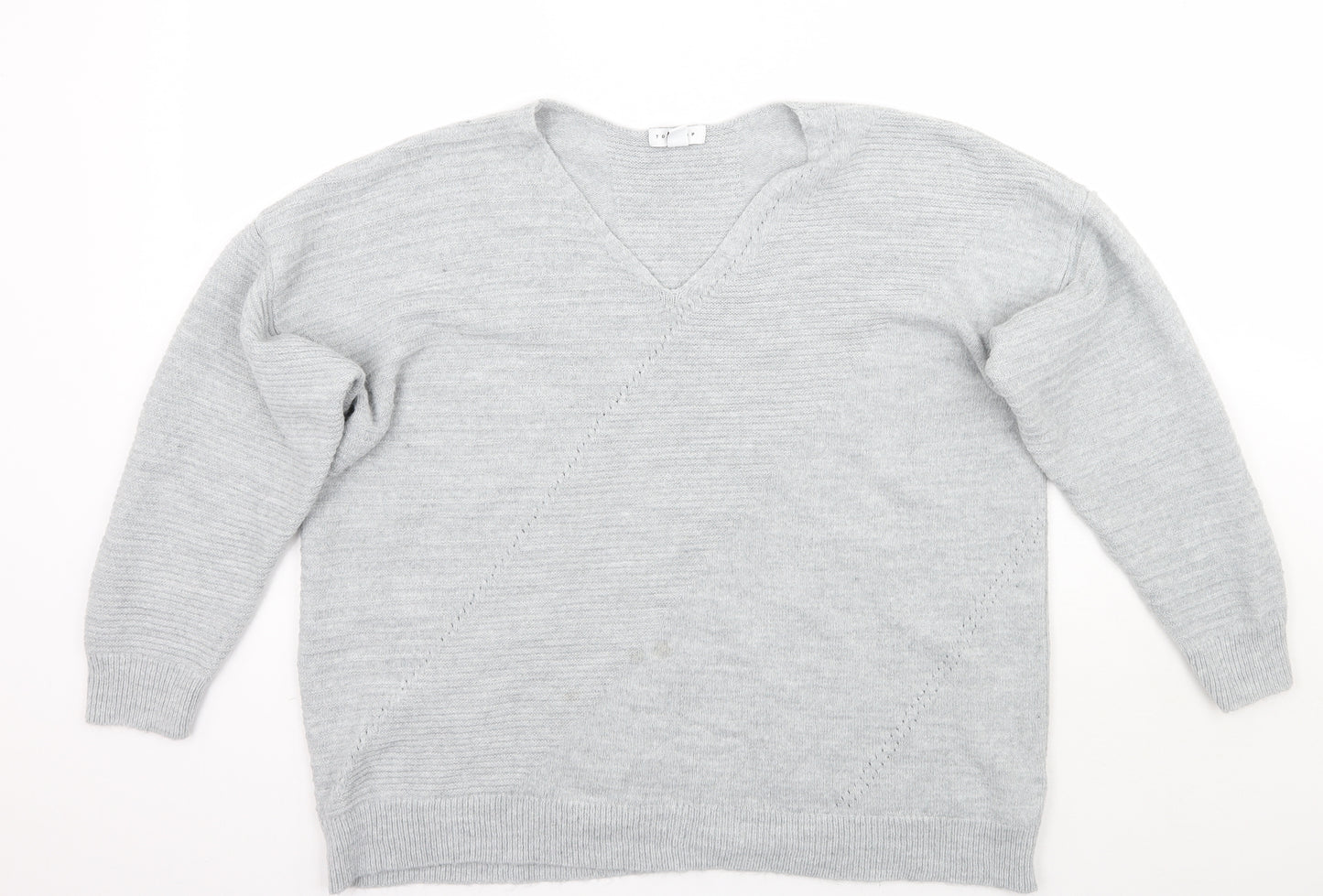 Topshop Womens Grey   Pullover Jumper Size L