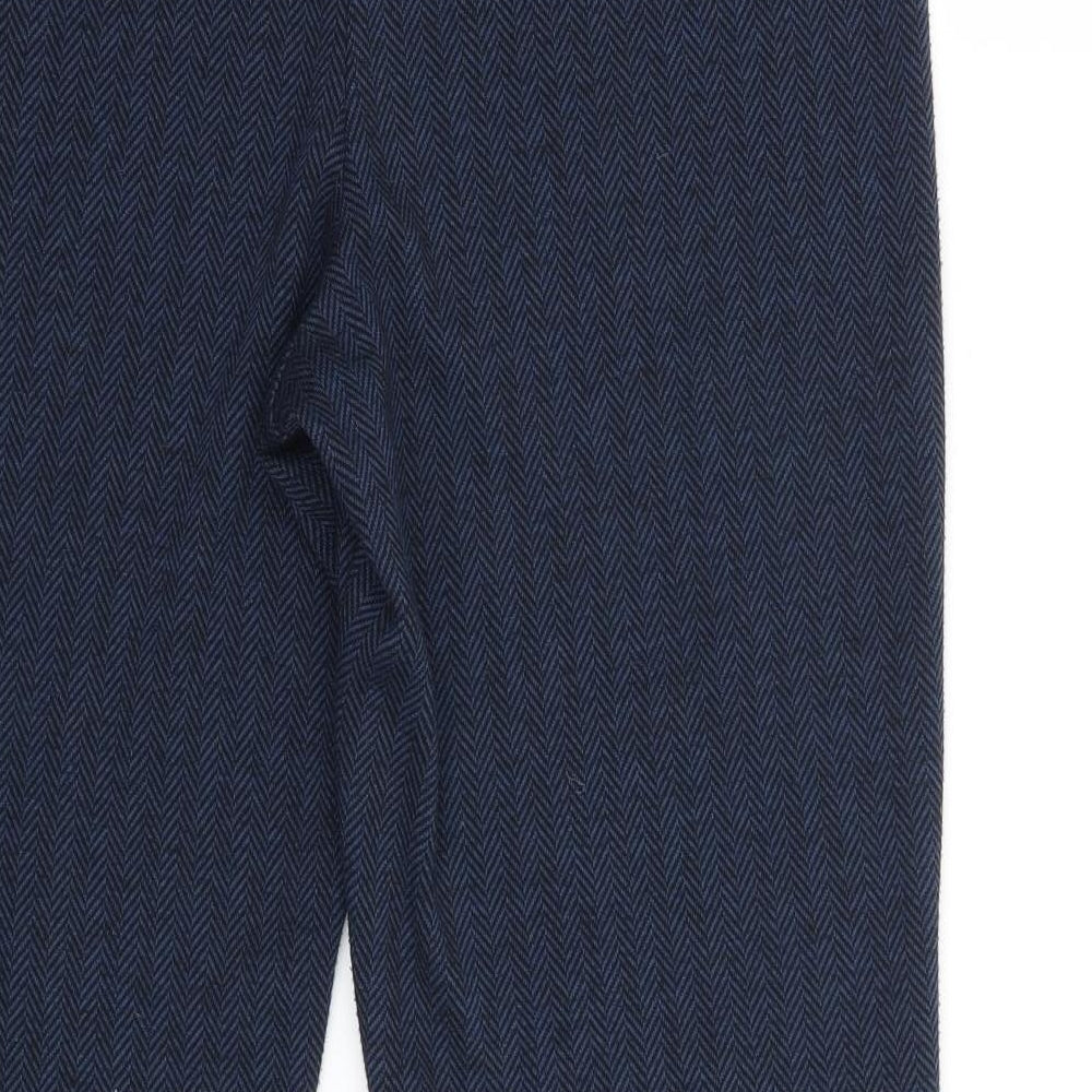 Marks and Spencer Womens Blue Geometric  Trousers  Size 12 L26 in
