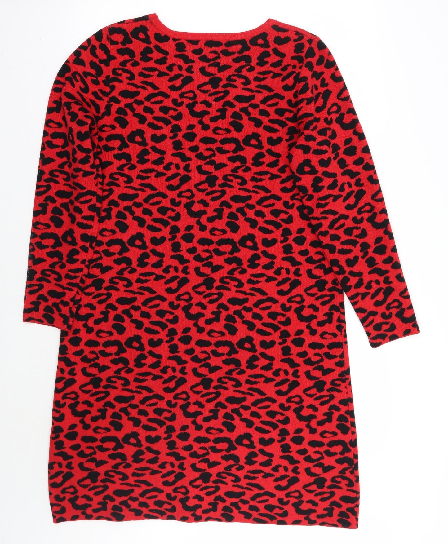 Roman Womens Red Animal Print  A-Line  Size 14