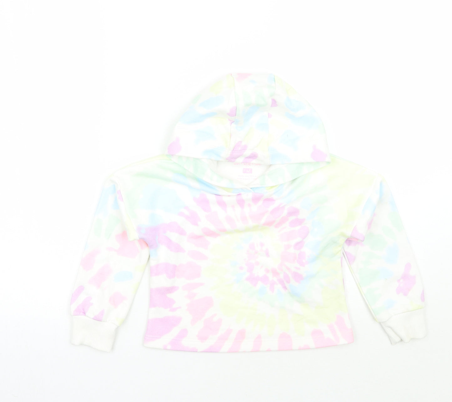 F&F Girls White Geometric  Pullover Hoodie Size 4-5 Years
