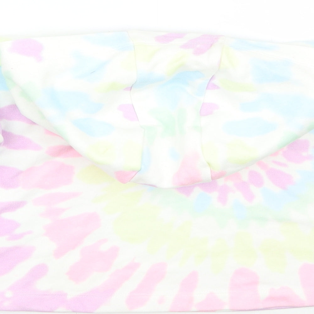 F&F Girls White Geometric  Pullover Hoodie Size 4-5 Years