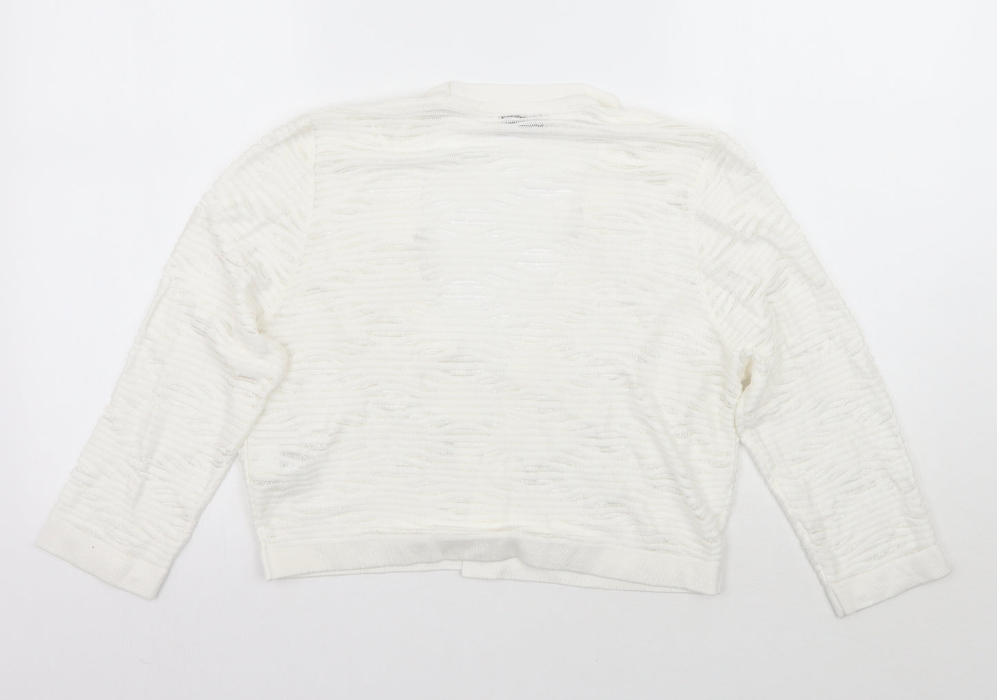 Per Una Womens White Striped  Cardigan Jumper Size 12