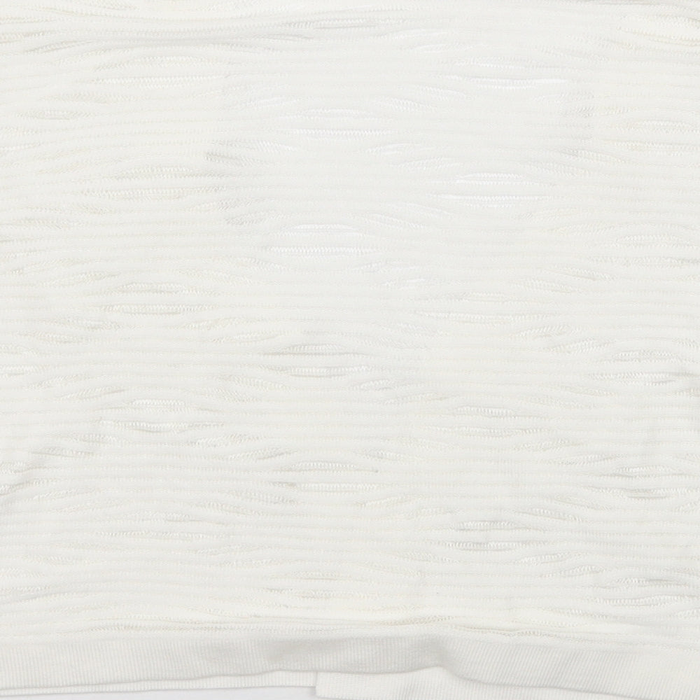 Per Una Womens White Striped  Cardigan Jumper Size 12