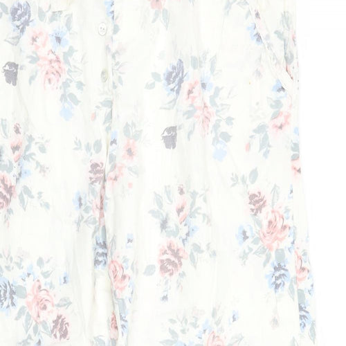 Marks and Spencer Womens Ivory Floral  Trousers  Size 12 L27 in