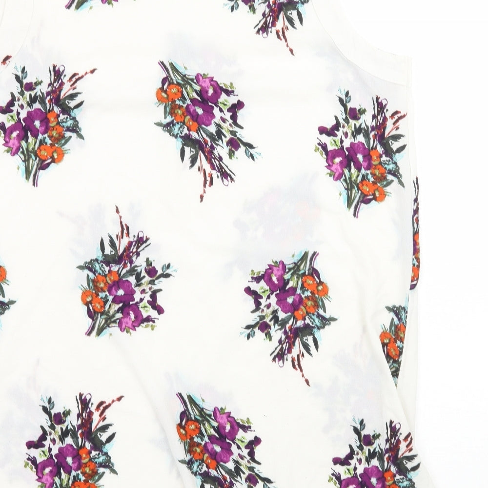 Papaya Womens White Floral  Basic Blouse Size 16