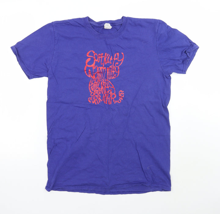 Gildan Womens Blue Basic T-Shirt Size L