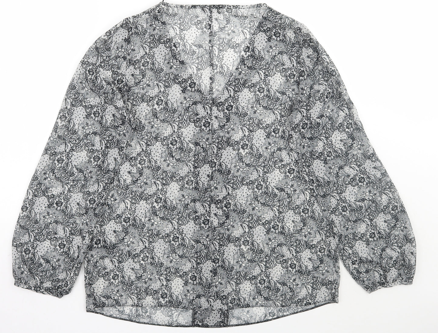 F&F Womens White Floral  Basic Blouse Size 12
