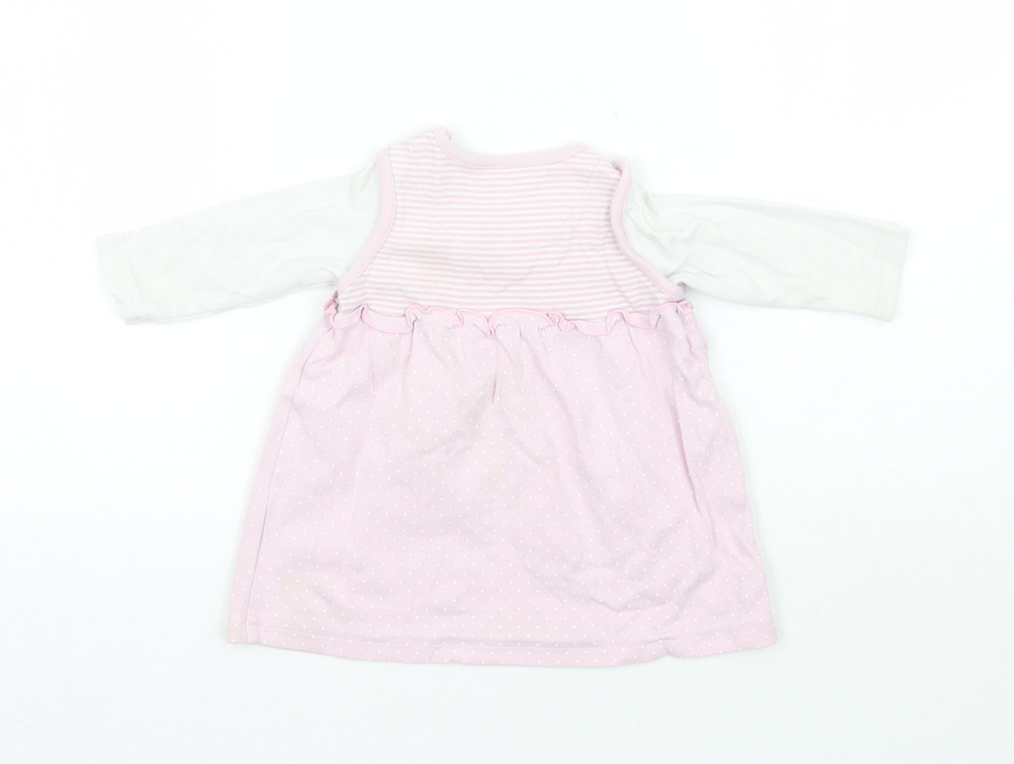 Nutmeg Girls Pink Striped  T-Shirt Dress  Size 3-6 Months  - disney