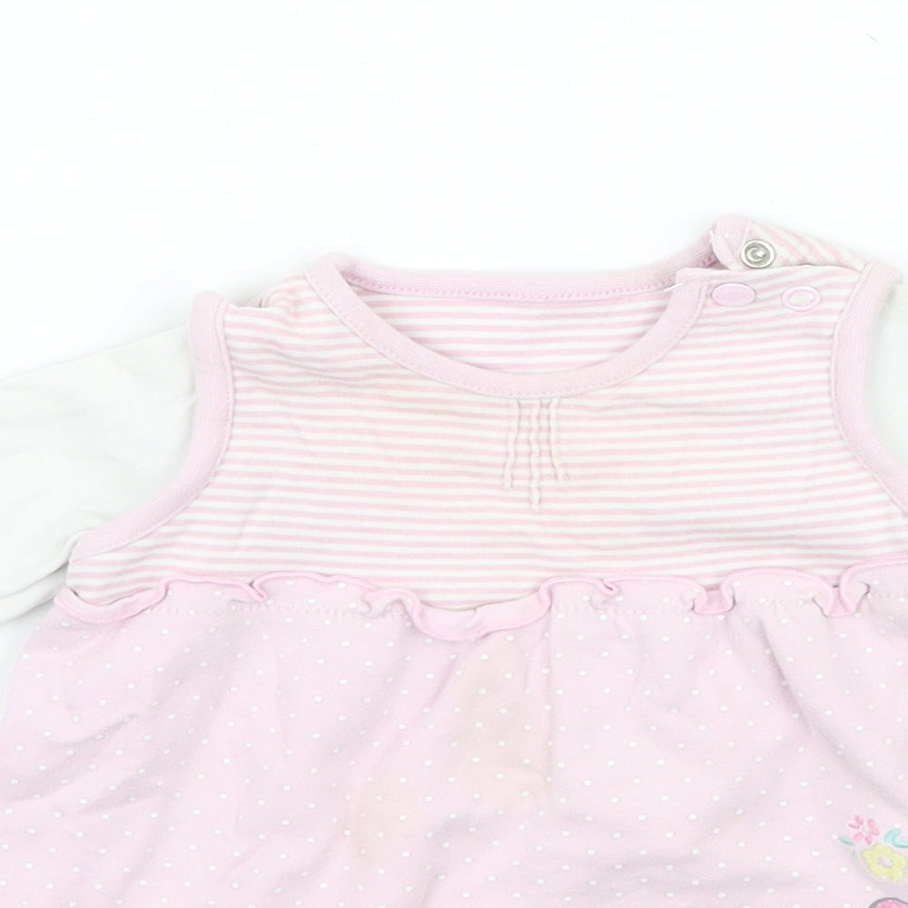 Nutmeg Girls Pink Striped  T-Shirt Dress  Size 3-6 Months  - disney