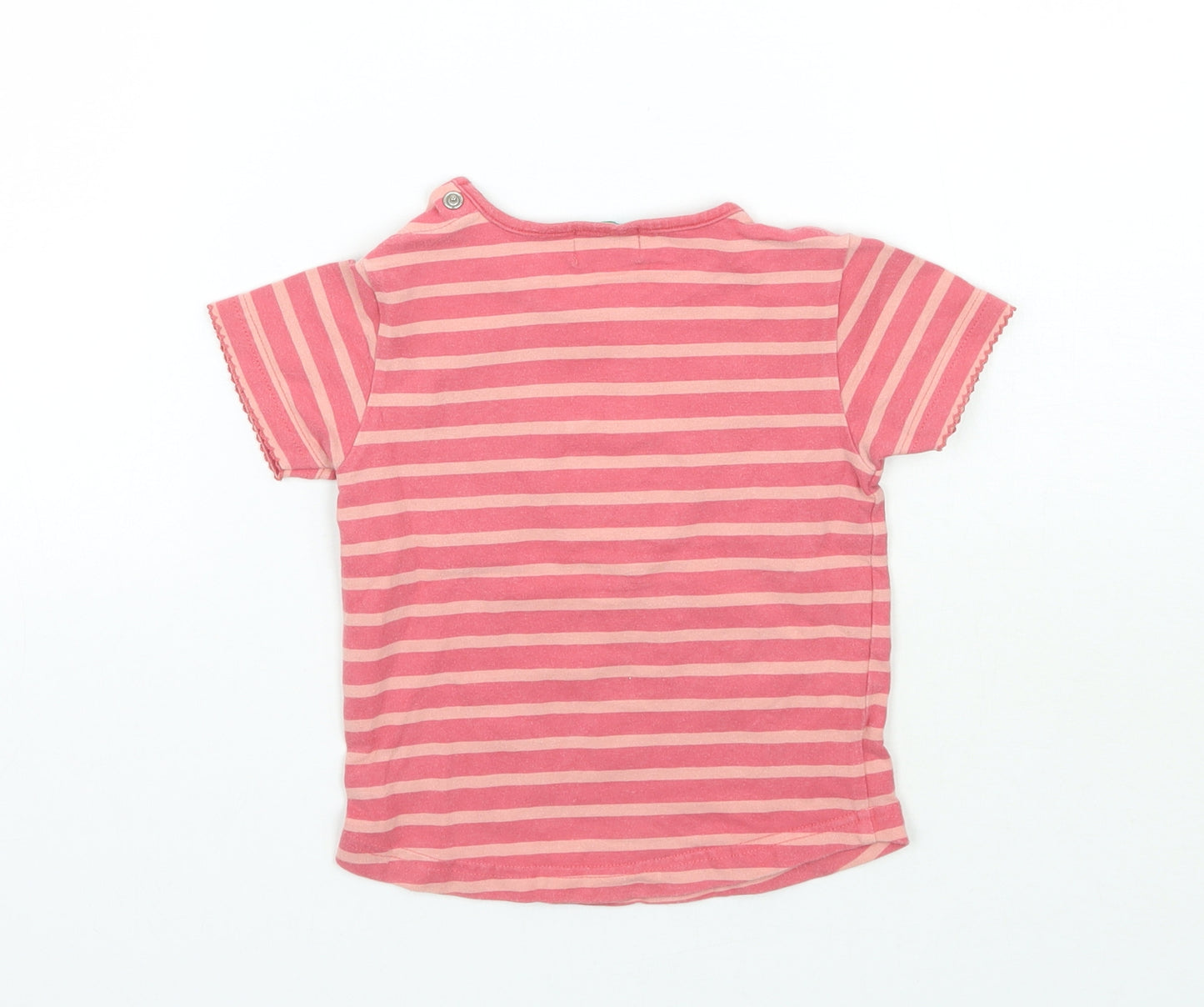 o kids Girls Pink Striped  Basic T-Shirt Size 3 Years