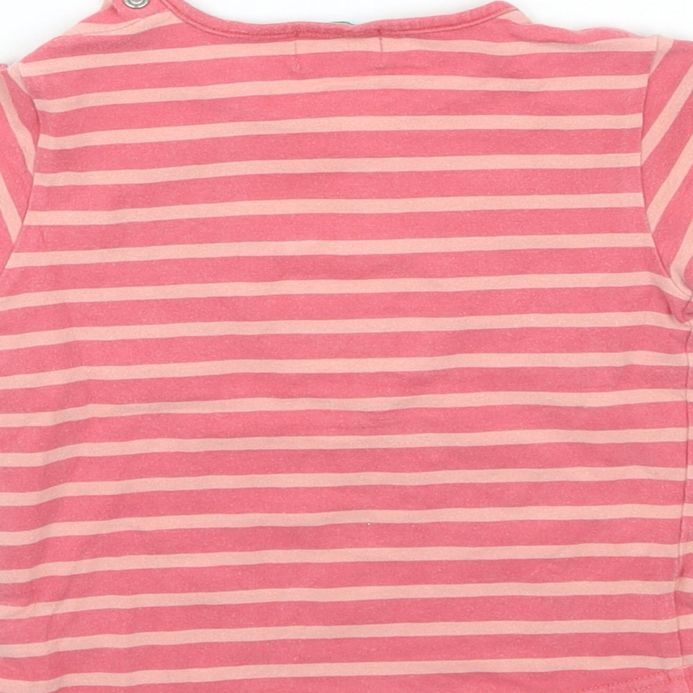 o kids Girls Pink Striped  Basic T-Shirt Size 3 Years