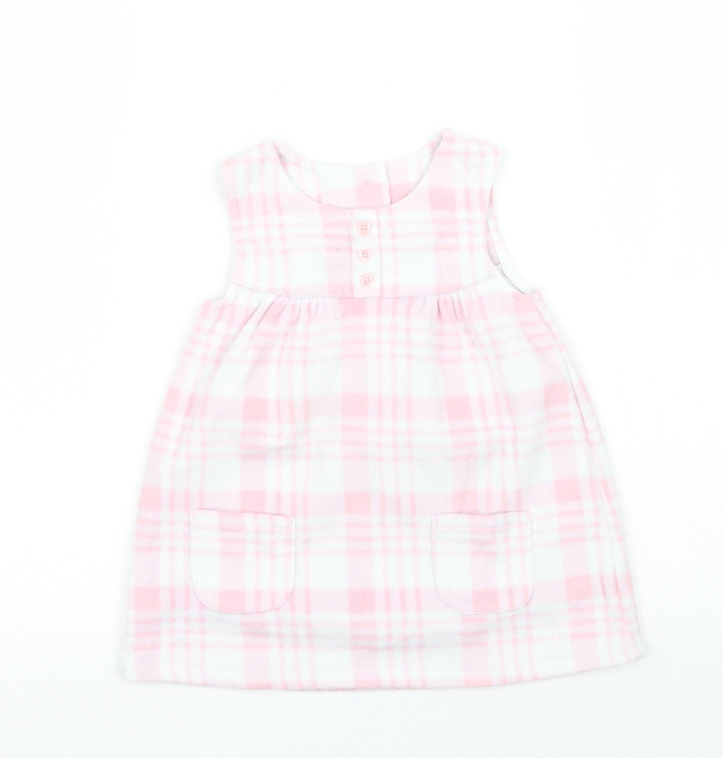 George Girls Pink Check  A-Line  Size 6-9 Months