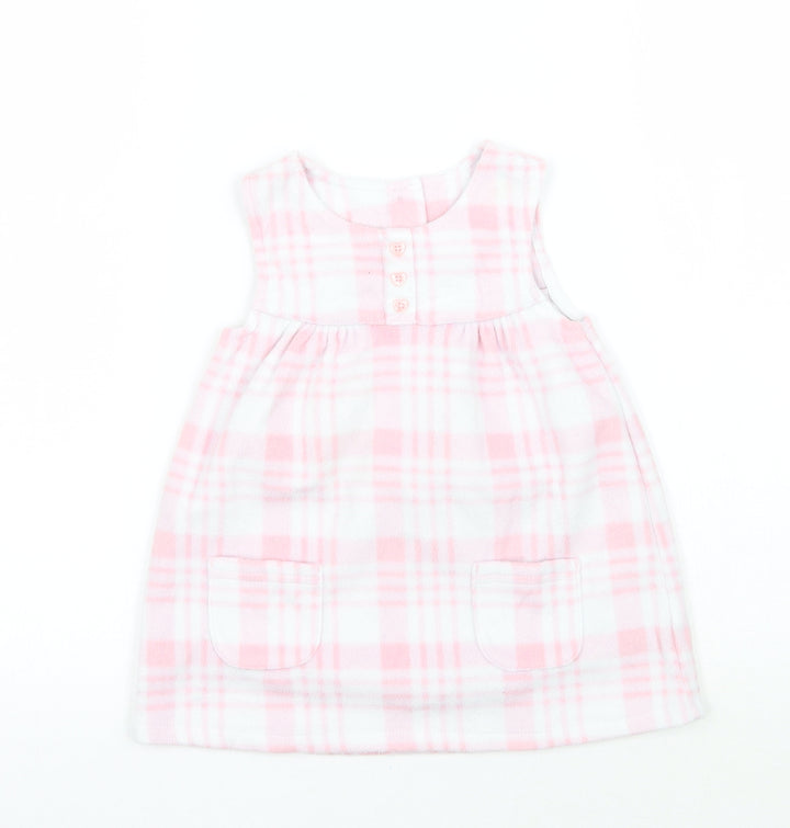 George Girls Pink Check  A-Line  Size 6-9 Months