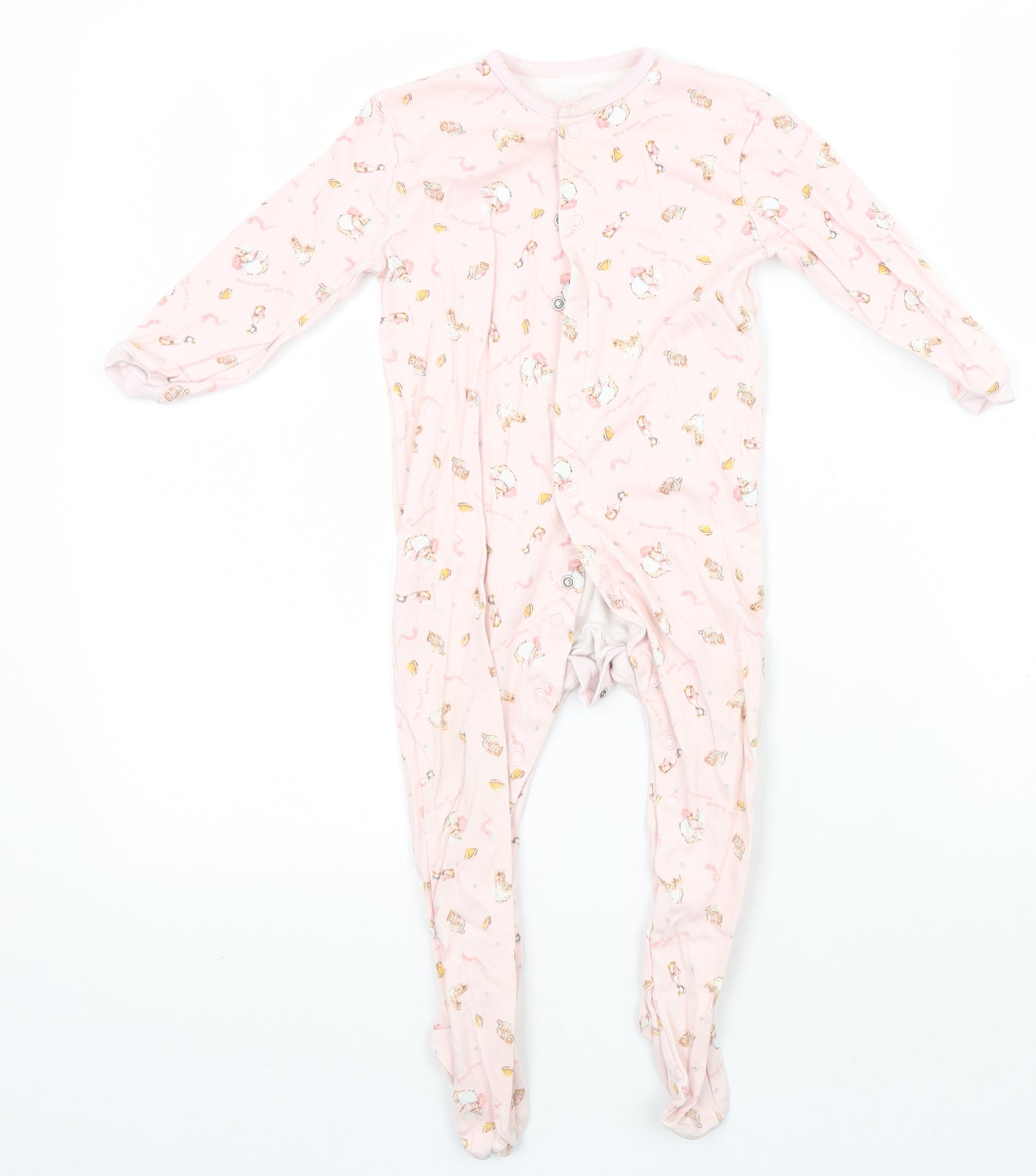 Marks and Spencer Girls Pink Animal Print  Babygrow One-Piece Size 12-18 Months