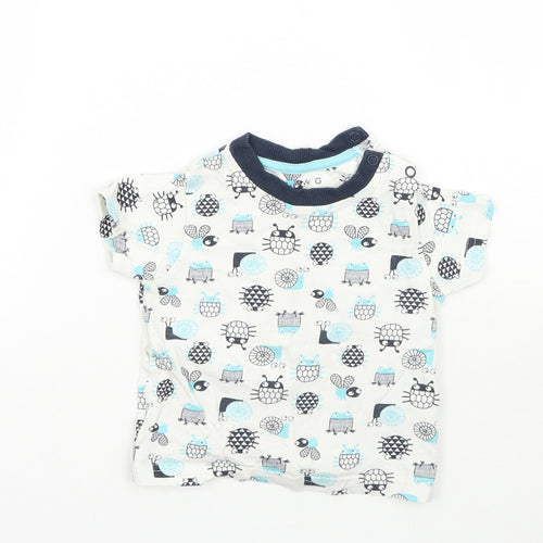 Nutmeg Boys White Geometric  Basic T-Shirt Size 9-12 Months