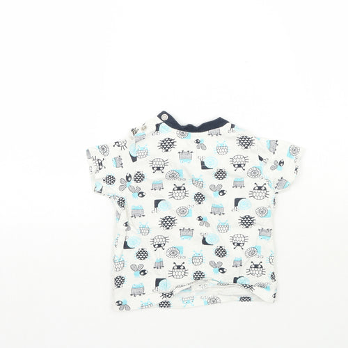 Nutmeg Boys White Geometric  Basic T-Shirt Size 9-12 Months