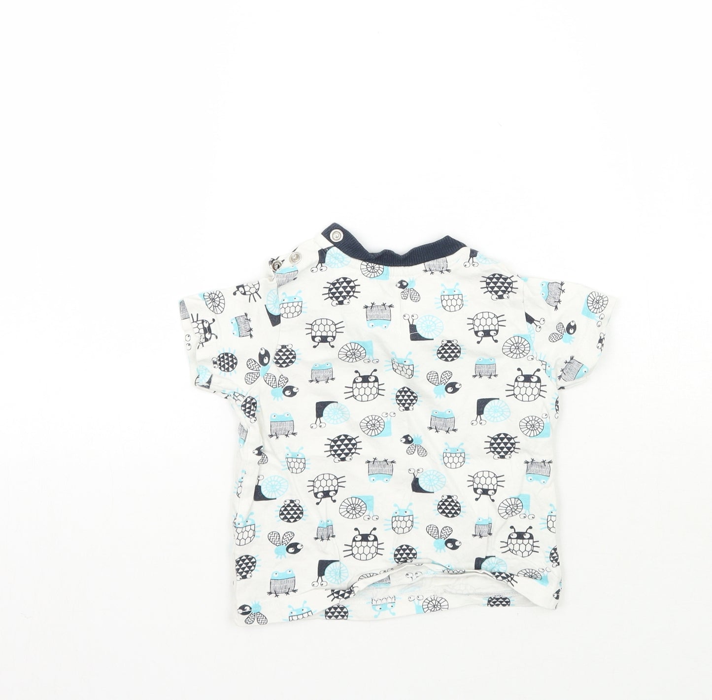 Nutmeg Boys White Geometric  Basic T-Shirt Size 9-12 Months
