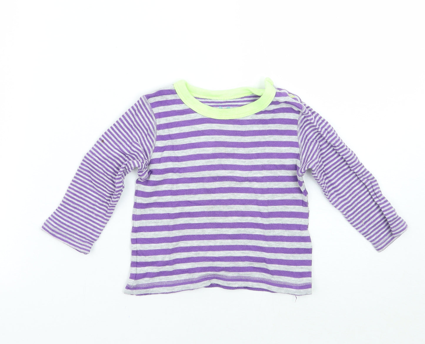Marks and Spencer Baby Purple Striped  Basic T-Shirt Size 12-18 Months