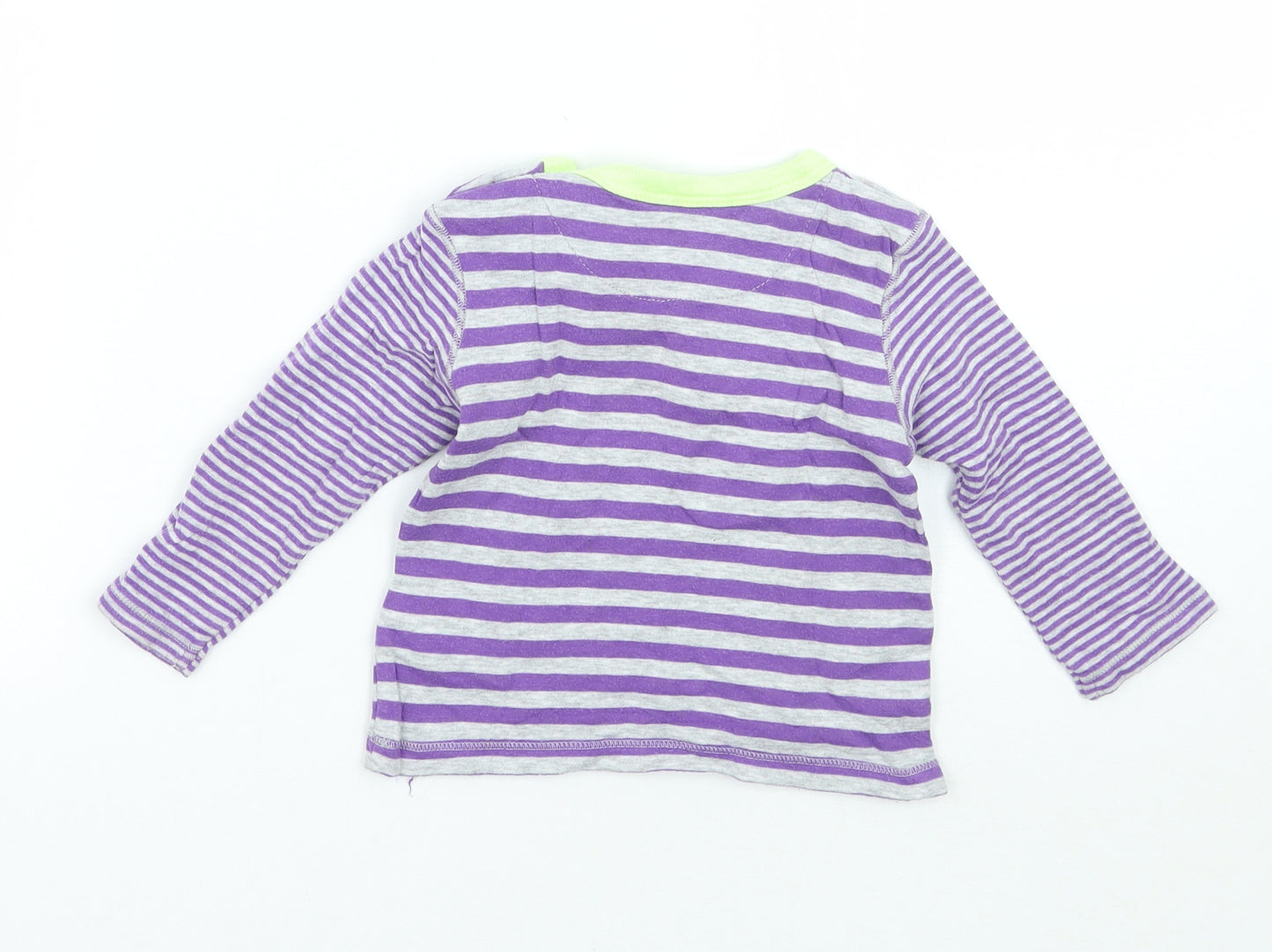 Marks and Spencer Baby Purple Striped  Basic T-Shirt Size 12-18 Months