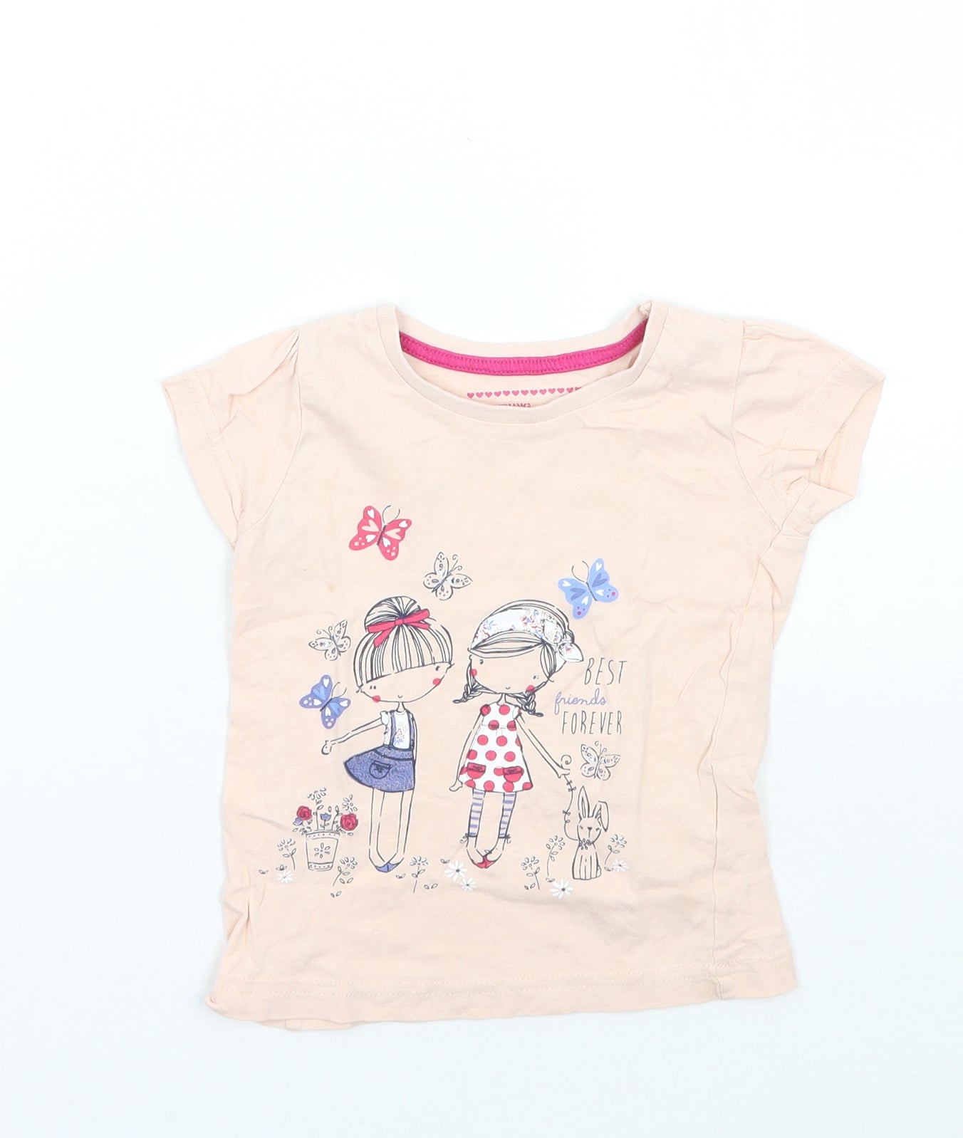 Young Dimension Girls Pink Animal Print  Basic T-Shirt Size 18-24 Months