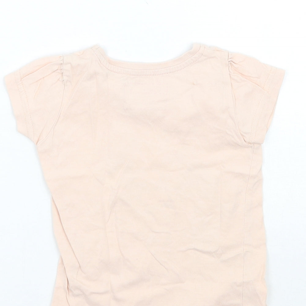 Young Dimension Girls Pink Animal Print  Basic T-Shirt Size 18-24 Months