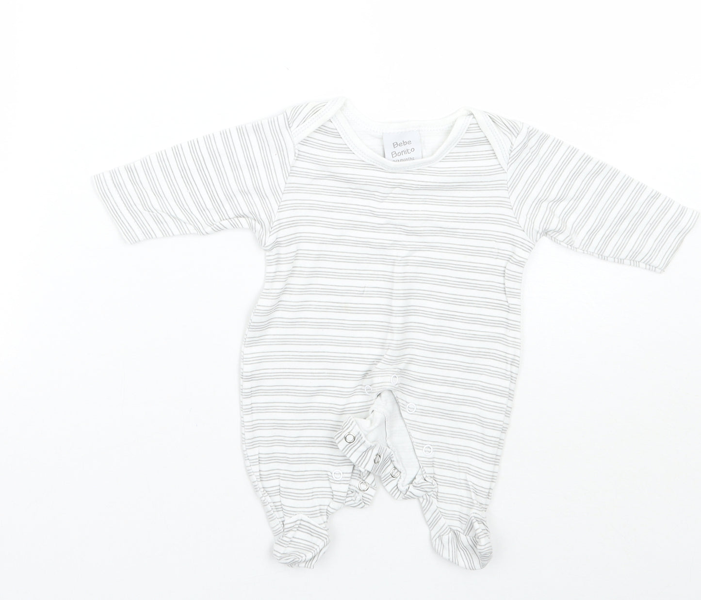 Baby benito Baby White Striped  Babygrow One-Piece Size 0-3 Months