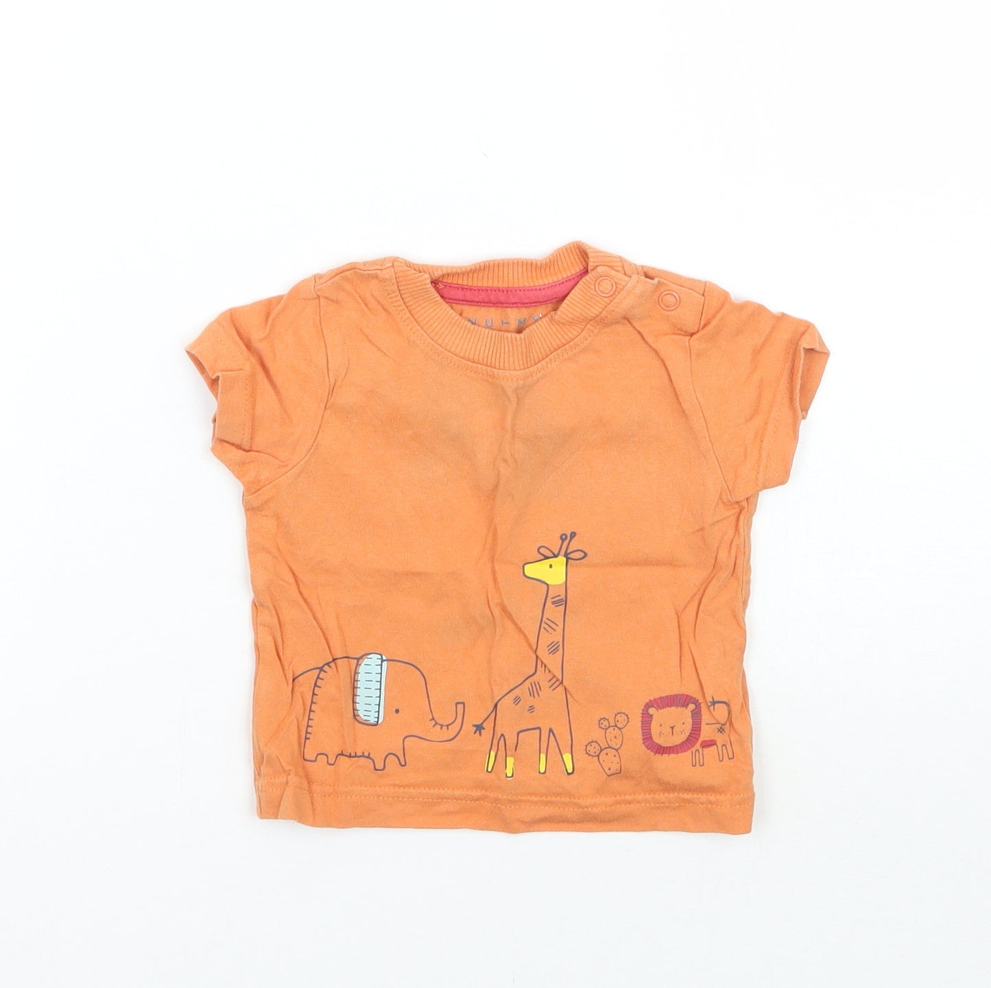Nutmeg Baby Orange Animal Print  Basic T-Shirt Size 3-6 Months