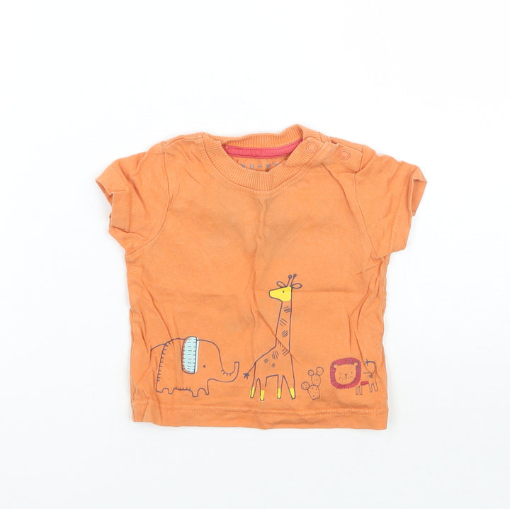 Nutmeg Baby Orange Animal Print  Basic T-Shirt Size 3-6 Months