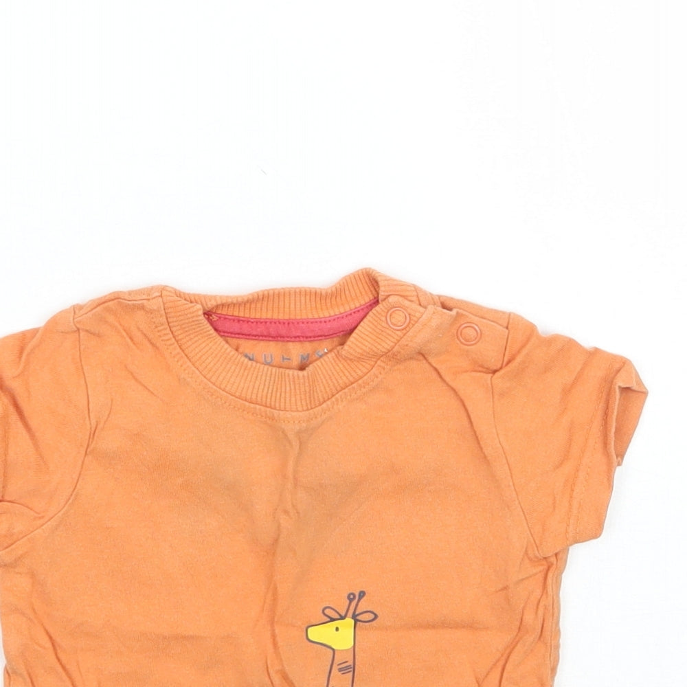 Nutmeg Baby Orange Animal Print  Basic T-Shirt Size 3-6 Months
