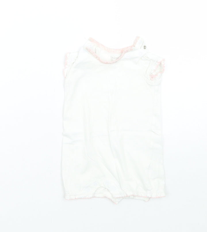 Mammas & Pappas Girls White   Babygrow One-Piece Size 0-3 Months