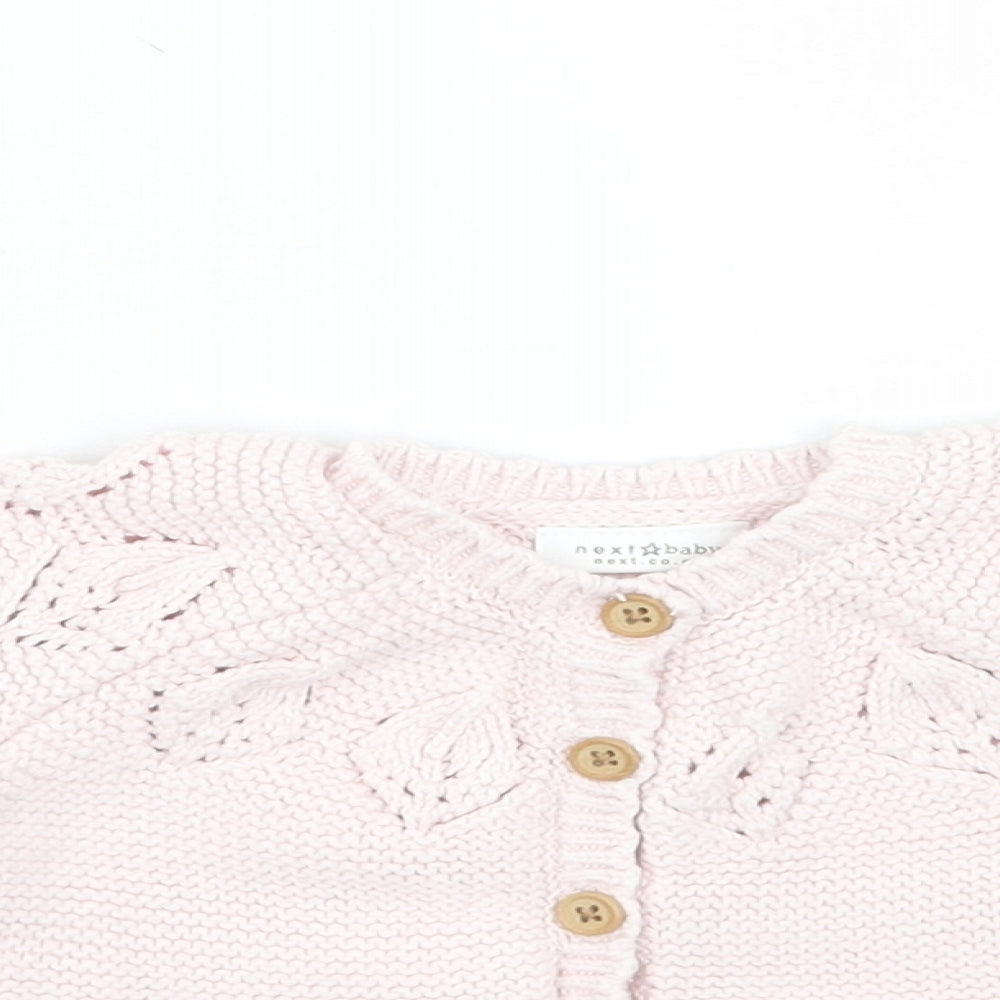 NEXT Girls Pink   Cardigan Jumper Size 3-6 Months