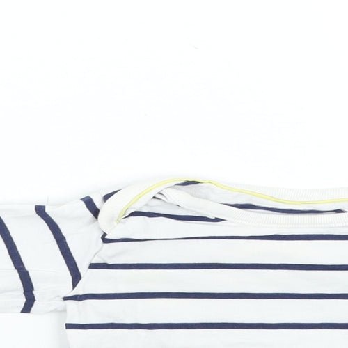 Marks and Spencer Boys White Striped  Basic T-Shirt Size 3-6 Months