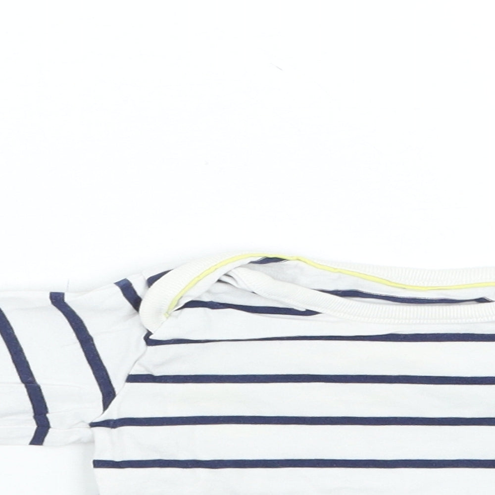 Marks and Spencer Boys White Striped  Basic T-Shirt Size 3-6 Months