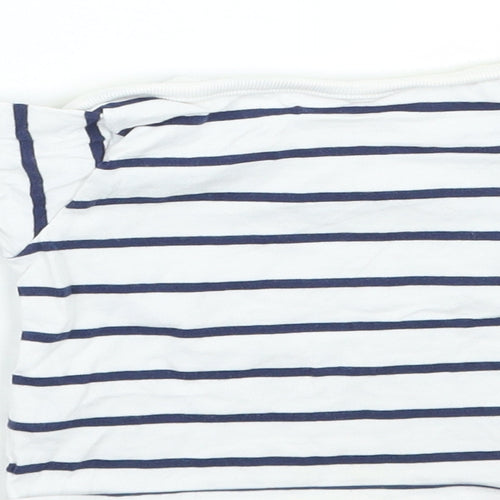 Marks and Spencer Boys White Striped  Basic T-Shirt Size 3-6 Months
