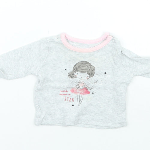 Primark Girls Grey   Basic T-Shirt Size 0-3 Months