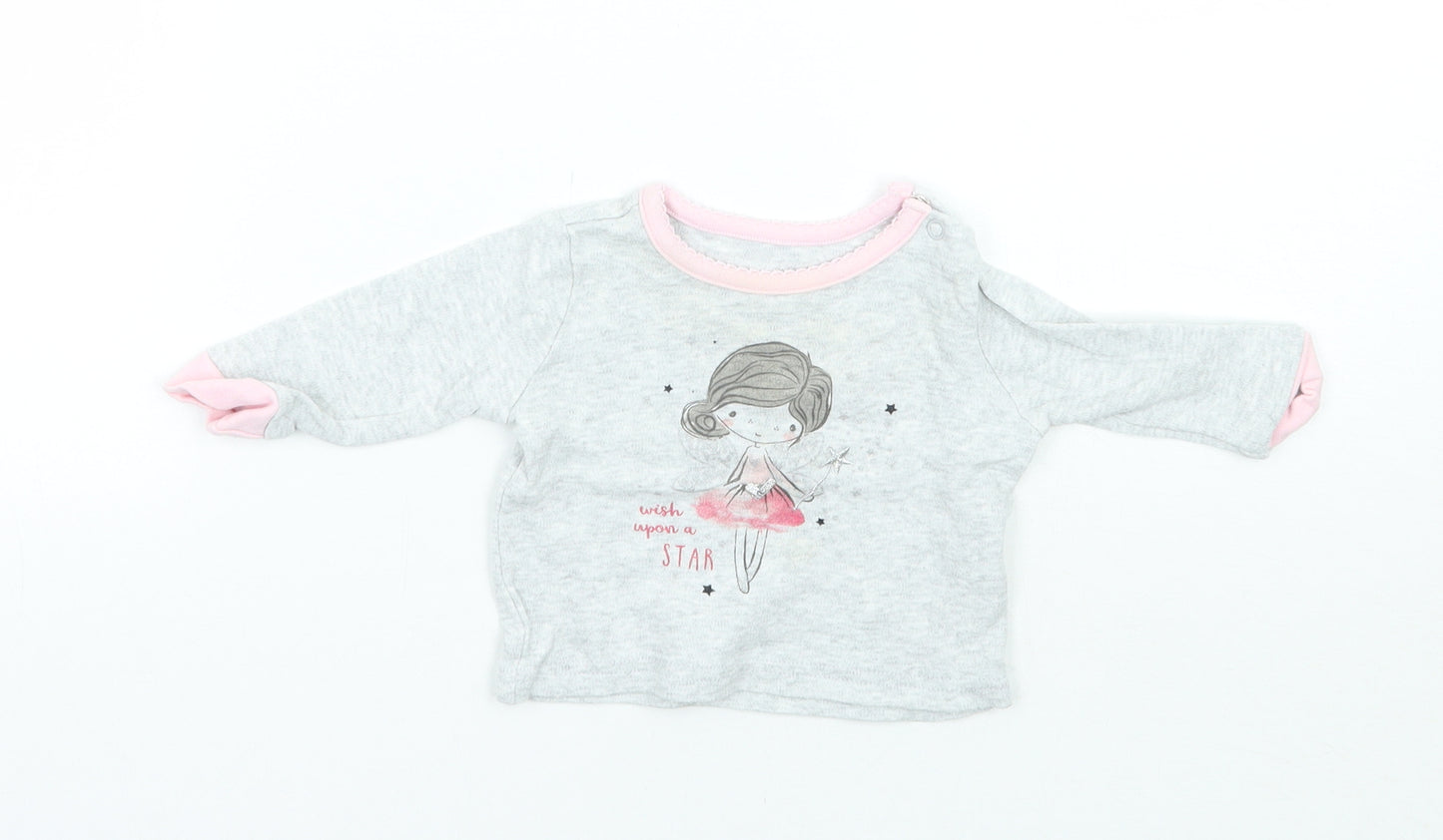 Primark Girls Grey   Basic T-Shirt Size 0-3 Months