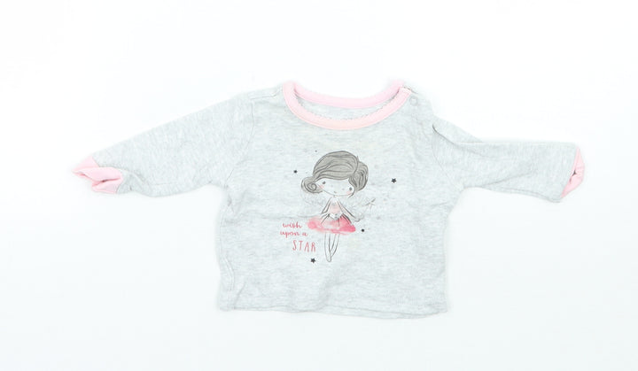 Primark Girls Grey   Basic T-Shirt Size 0-3 Months
