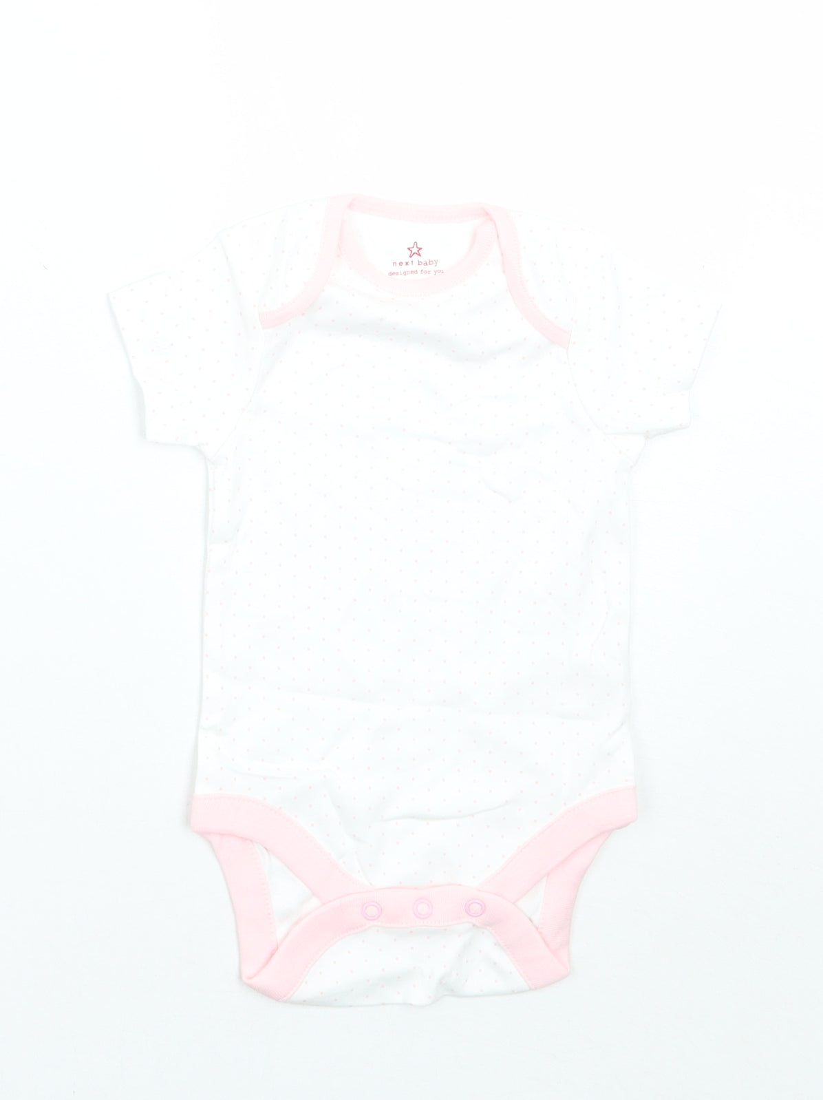 NEXT Girls White Polka Dot  Babygrow One-Piece Size 3-6 Months