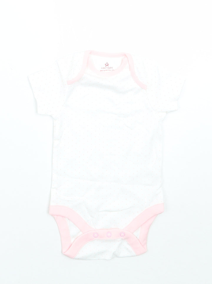 NEXT Girls White Polka Dot  Babygrow One-Piece Size 3-6 Months