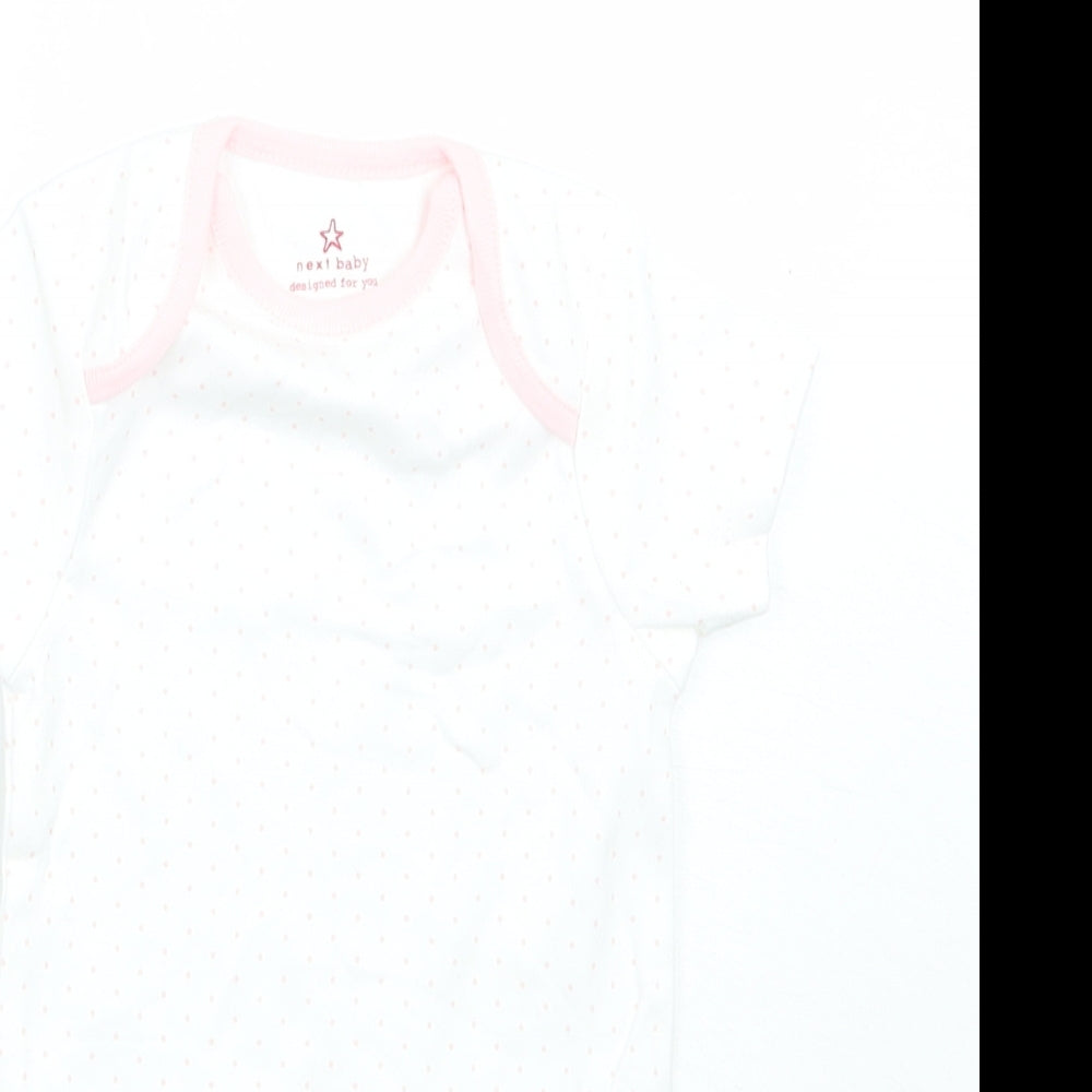 NEXT Girls White Polka Dot  Babygrow One-Piece Size 3-6 Months
