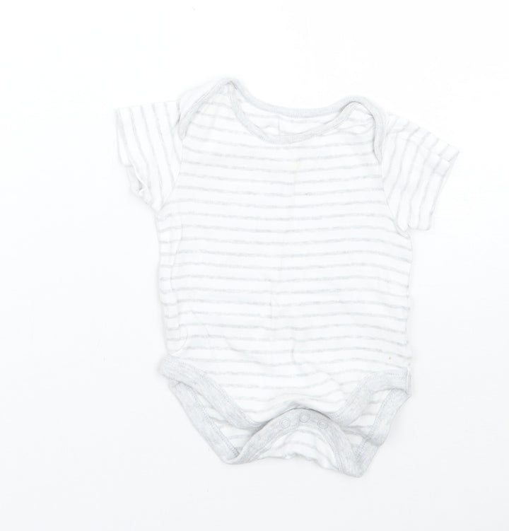 Mothercare Baby Grey Striped Babygrow One-Piece Size 6-9 Months
