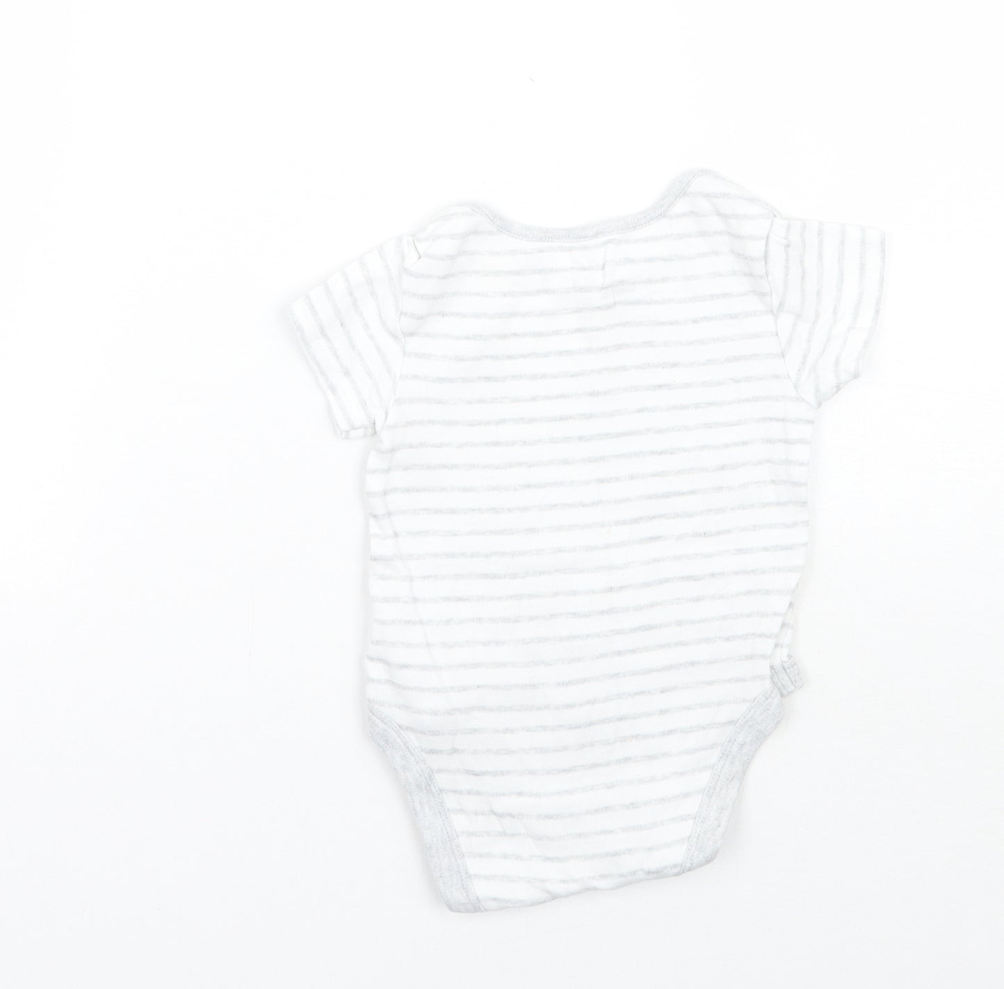 Mothercare Baby Grey Striped  Babygrow One-Piece Size 6-9 Months