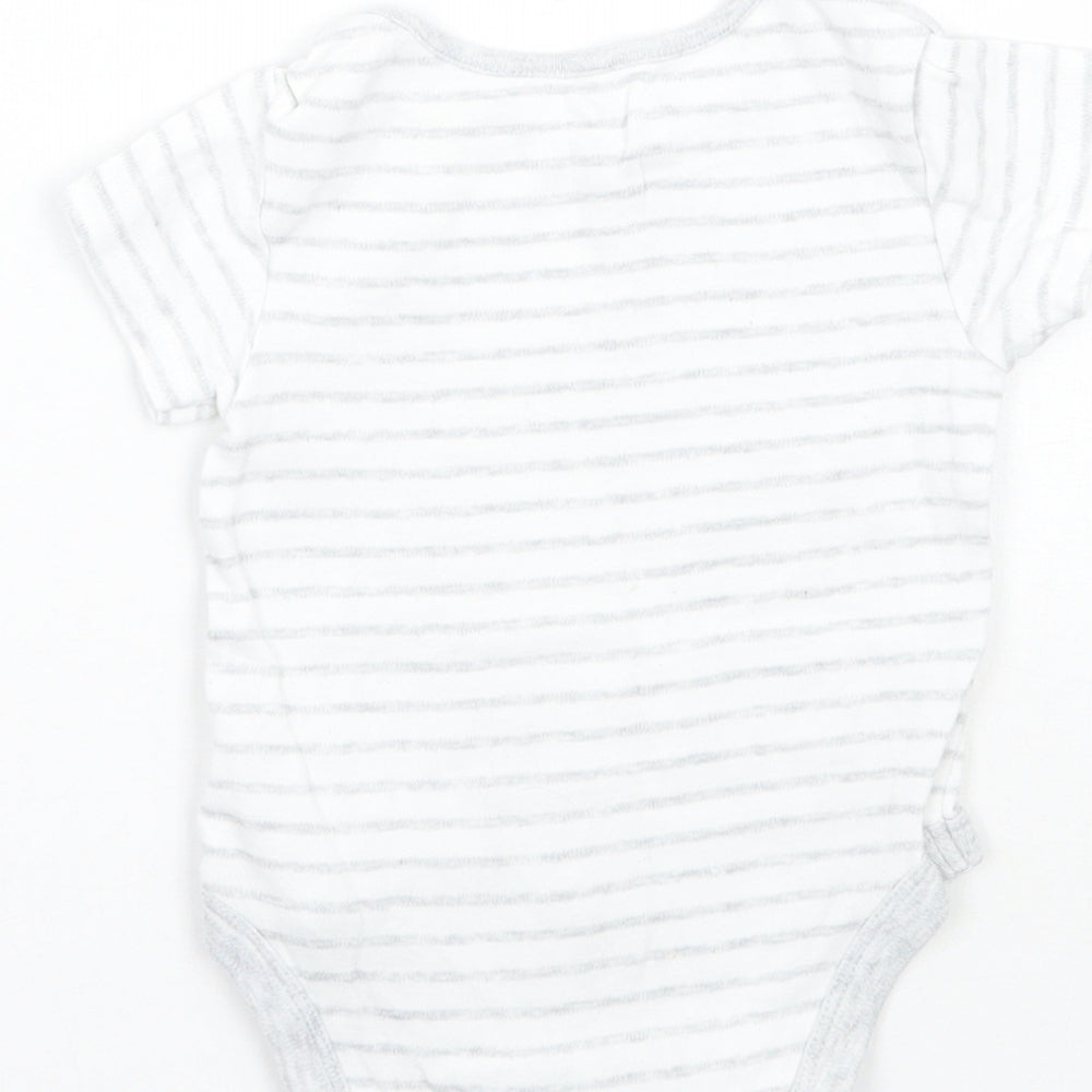 Mothercare Baby Grey Striped  Babygrow One-Piece Size 6-9 Months