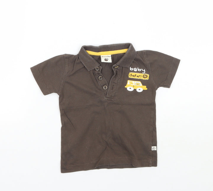 My little bear Baby Brown Basic T-Shirt Size 9-12 Months