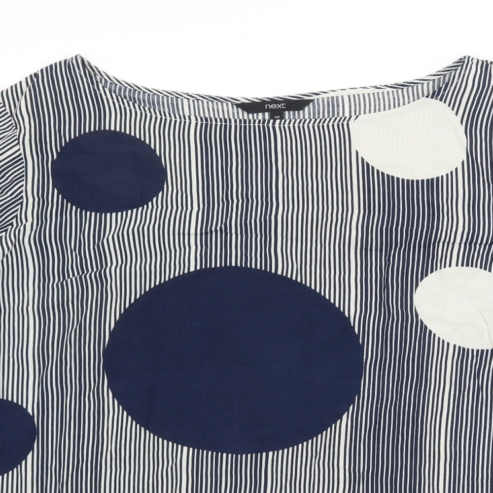 NEXT Womens White Striped  Basic Blouse Size 22