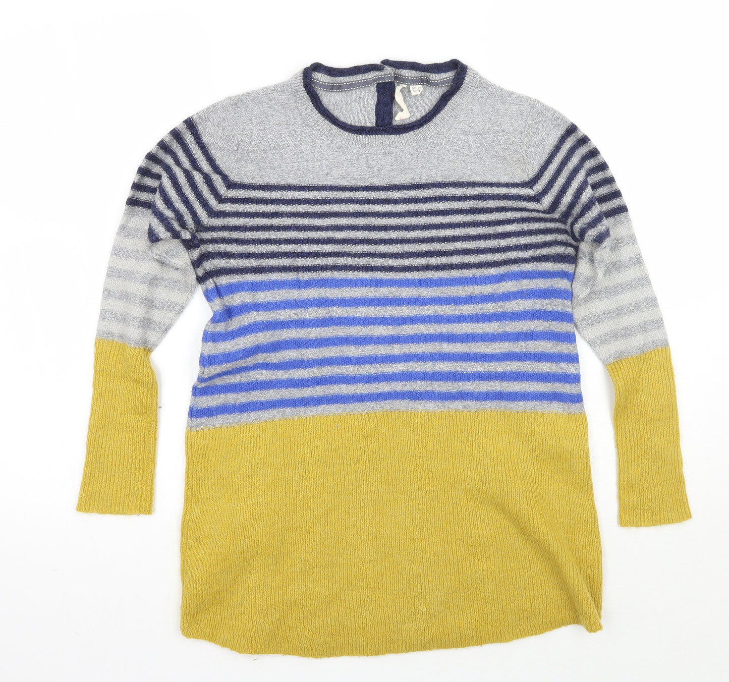 White Stuff Womens Yellow Striped  Pullover Jumper Size 14