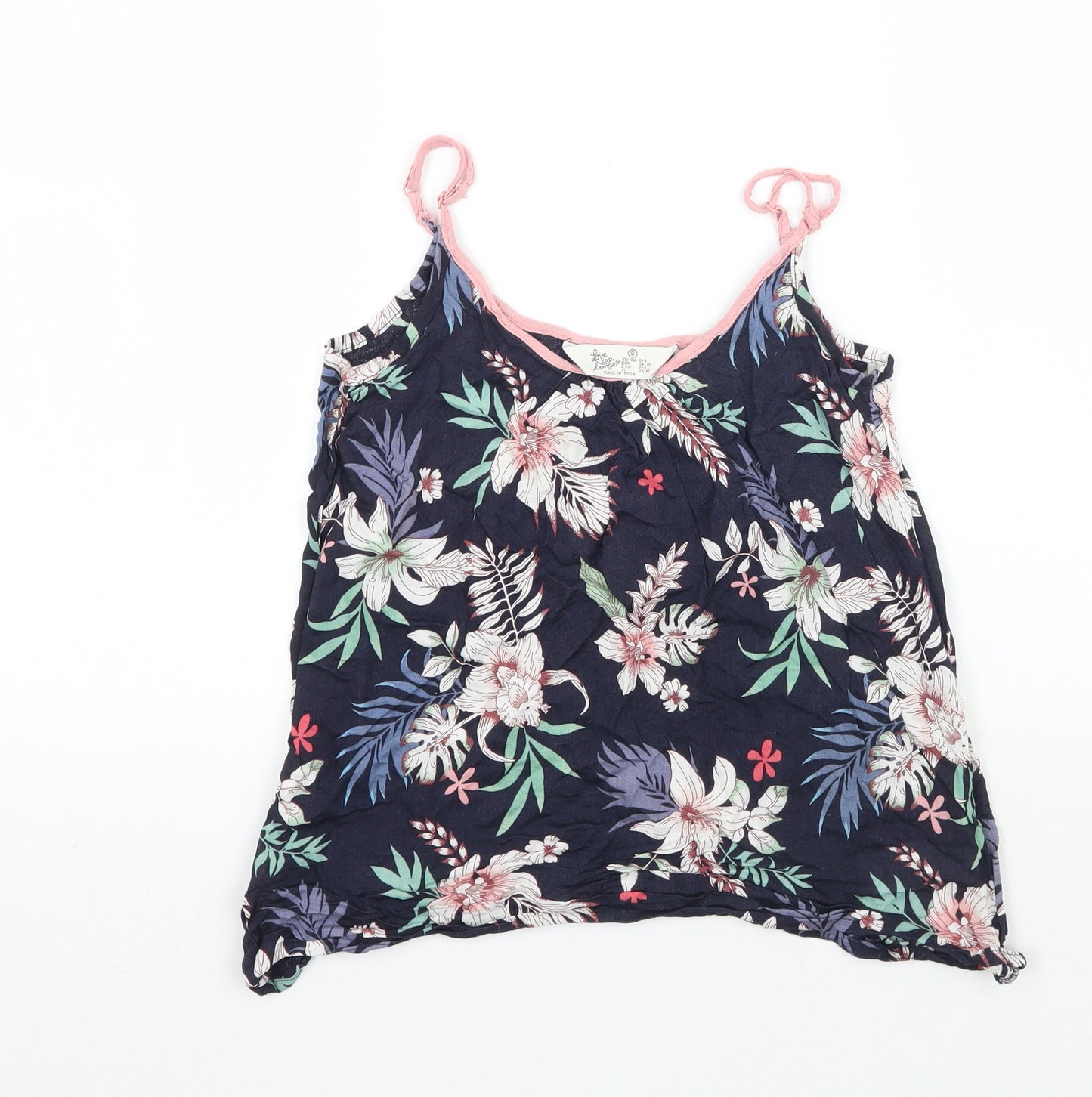 Primark Womens Blue Floral  Basic Tank Size S